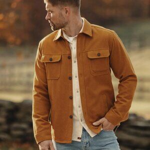 The Normal Brand Brightside Flannel Lined Wool Blend Men Jacket Gold Medium